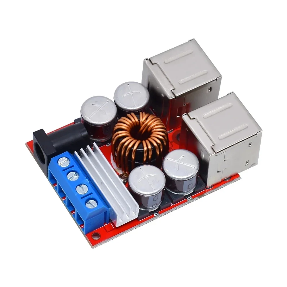 8V-35V to 5V 8A Power Supply DC-DC Vehicle Charging Board Depressurization Module 4 Port USB Output Mobile Charger