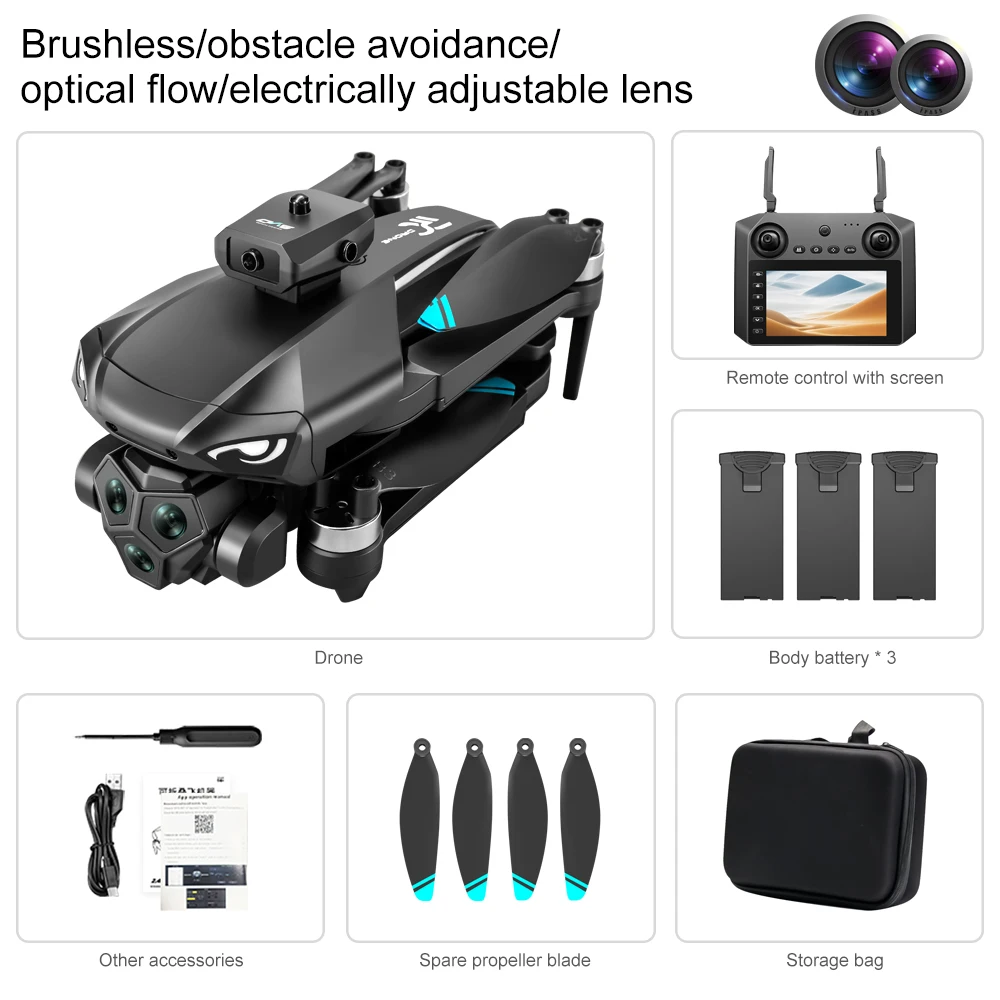 M33 MAX Drone WIFI FPV 4K Dual Camera Gesture Photo Obstacle Avoidance 4.5