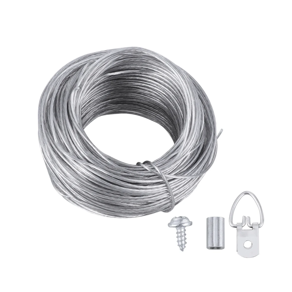 

305M Wire Rope and 20sets Photo Frame Hanging Hooks Kit Picture Hangers Picture Hanging Wire Set hanging hook kit