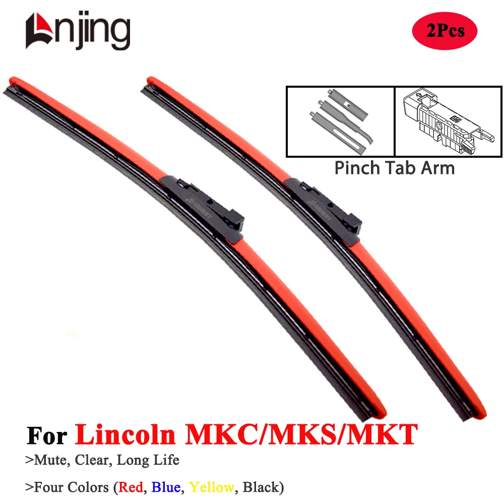 

LNJING Colorful Wiper Blades For Lincoln MKC MKS MKT 2009 2010 2011 2012 2013 2014 2015 2016 2017 2018 2019 2020 Car Accessories