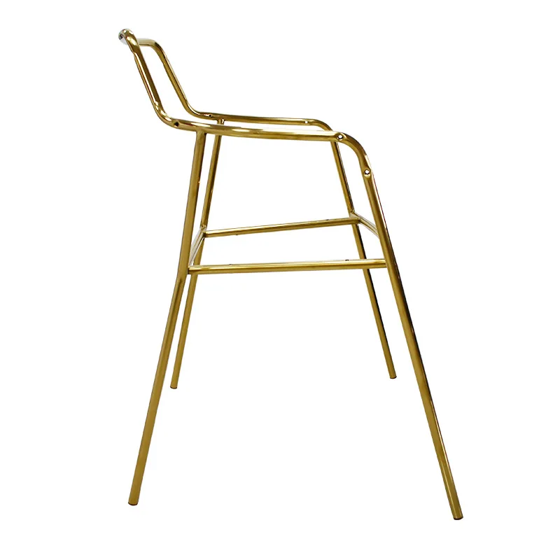 

Nordic light dining chair frame Light luxury Internet celebrity makeup chair Stainless steel tripod Back chair, modern simple