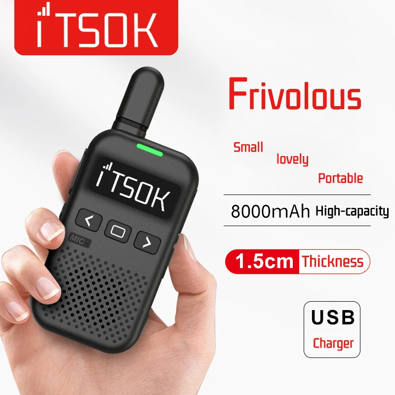 ITSOK-Mini juguete de 2 piezas para niños, de largo alcance Walkie Talkie, 1Km, UHF, tableta de regalo, fuselaje colorido, Radio bidireccional