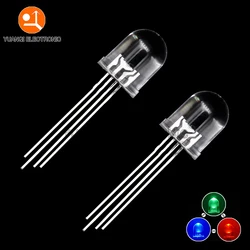 10pcs 10mm 4pins full-color RGB LED Common Anode / Cathode Transparent / Fog F10 Tri-Color Light Emitting Diode Red Green Blue