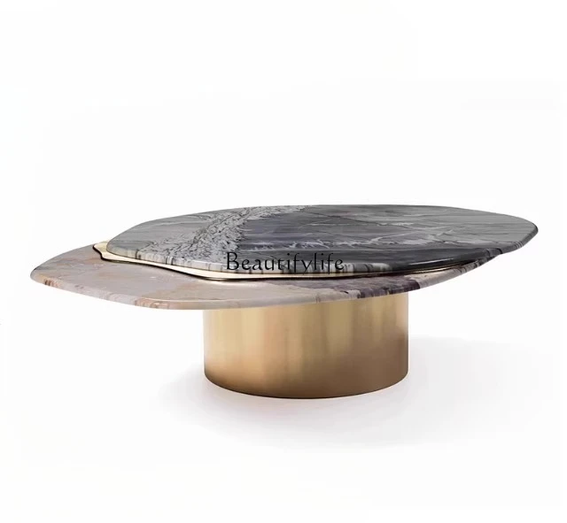 

Italian light luxury coffee table living room home high-end modern simple special-shaped marble coffee table