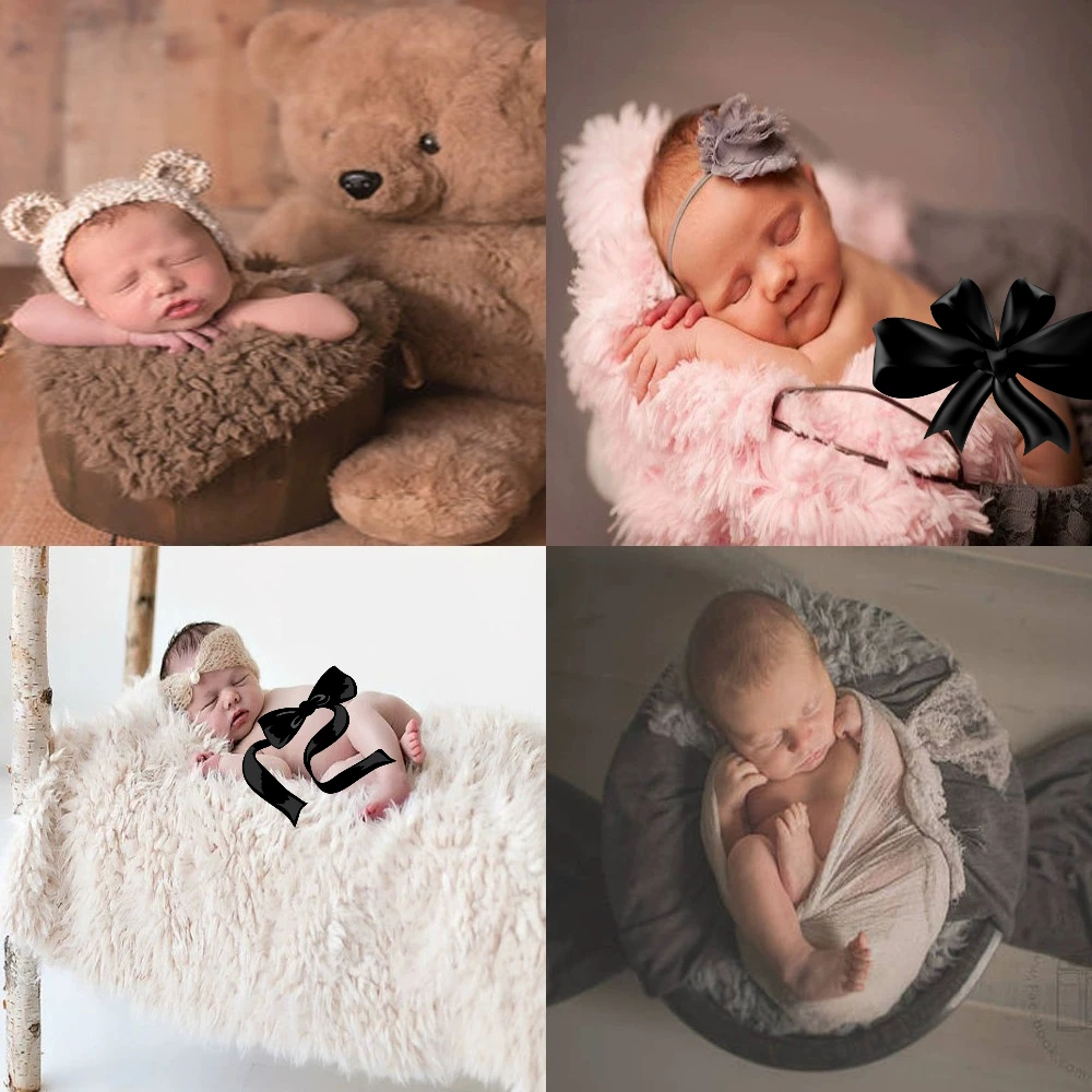 50*80cm Newborn Photography Props Blanket Background Baby Photo Shoot Basket Accessories Photography Studio