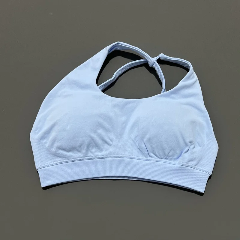 DF Impact Brassiere Bra Women Seamless Halter Top High Support Push-up Open Back Gym Wear Bicycle Yoga Workout Underwear