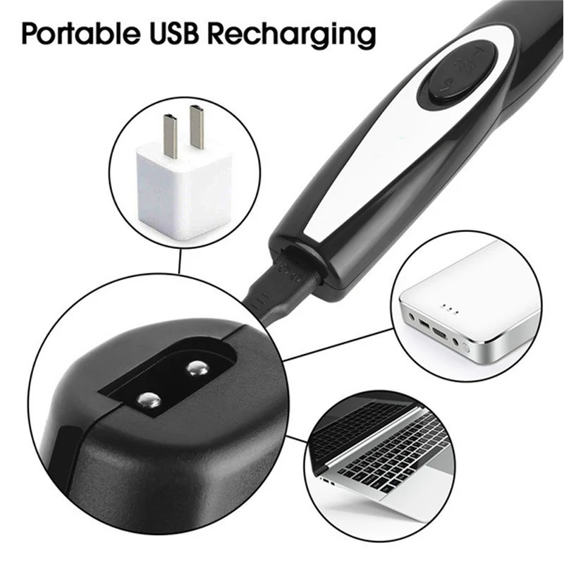 Elektrischer Tierhaarschneider Pflegeset für Hunde Wiederaufladbarer Trimmer Haarschneidemaschine für Katzen Leiser Nagelschleifer Set – Detail 15