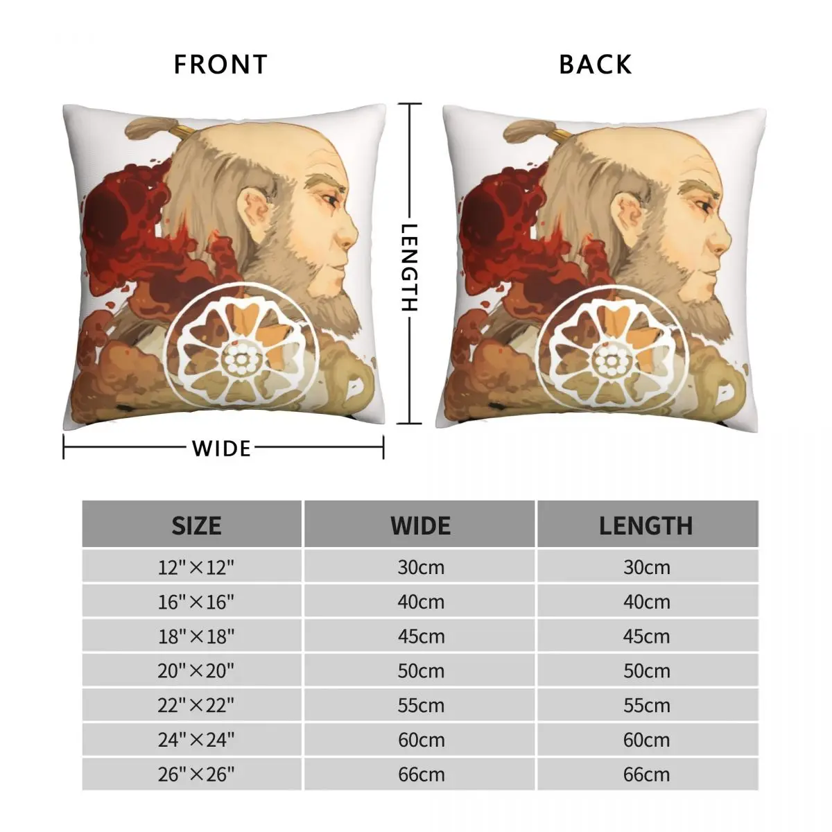 Iroh Square Pillowcase Polyester Linen Velvet Creative Zip Decorative Pillow Case Home Cushion Cover