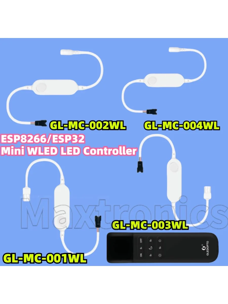Gledopto Mini WLED LED Controller ESP8266/ESP32 DC5V/12-24 V USB RGB IC Digitale dynamische Verlichting Voor 2815 SK6812 WS2811 2812b Strip - afbeelding 2