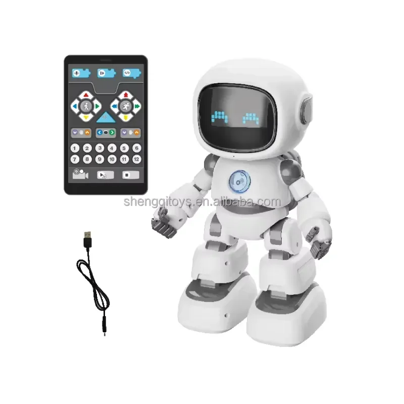 Smart Walking Robot Toy with Light Sensor Projection Rechargeable RC Robot for Kids Educational Interactive Gift Boy Girl