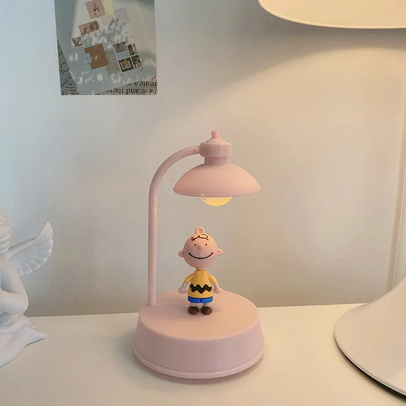Snoopy Night Light Anime Desk Lamp Desktop Ornament Cartoon Kids Bedside Bedroom Table Lights Room Decoration Birthday Xmas Gift