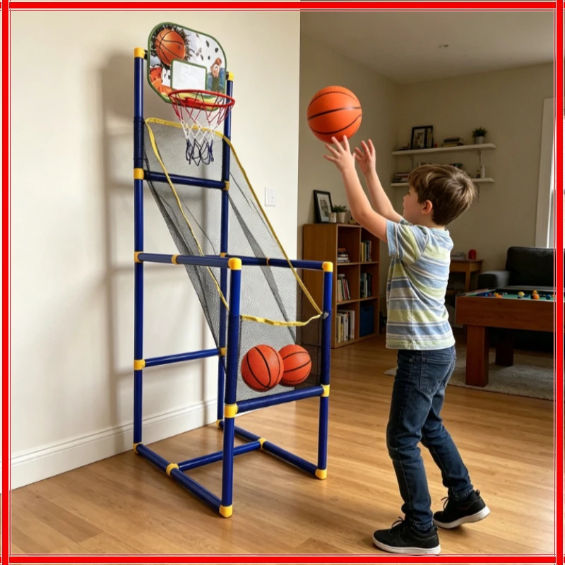 アーケードバスケットボールゲームセット-屋内屋外兼用、ポンプとボールで簡単セットアップ、子供の休日の誕生日プレゼント