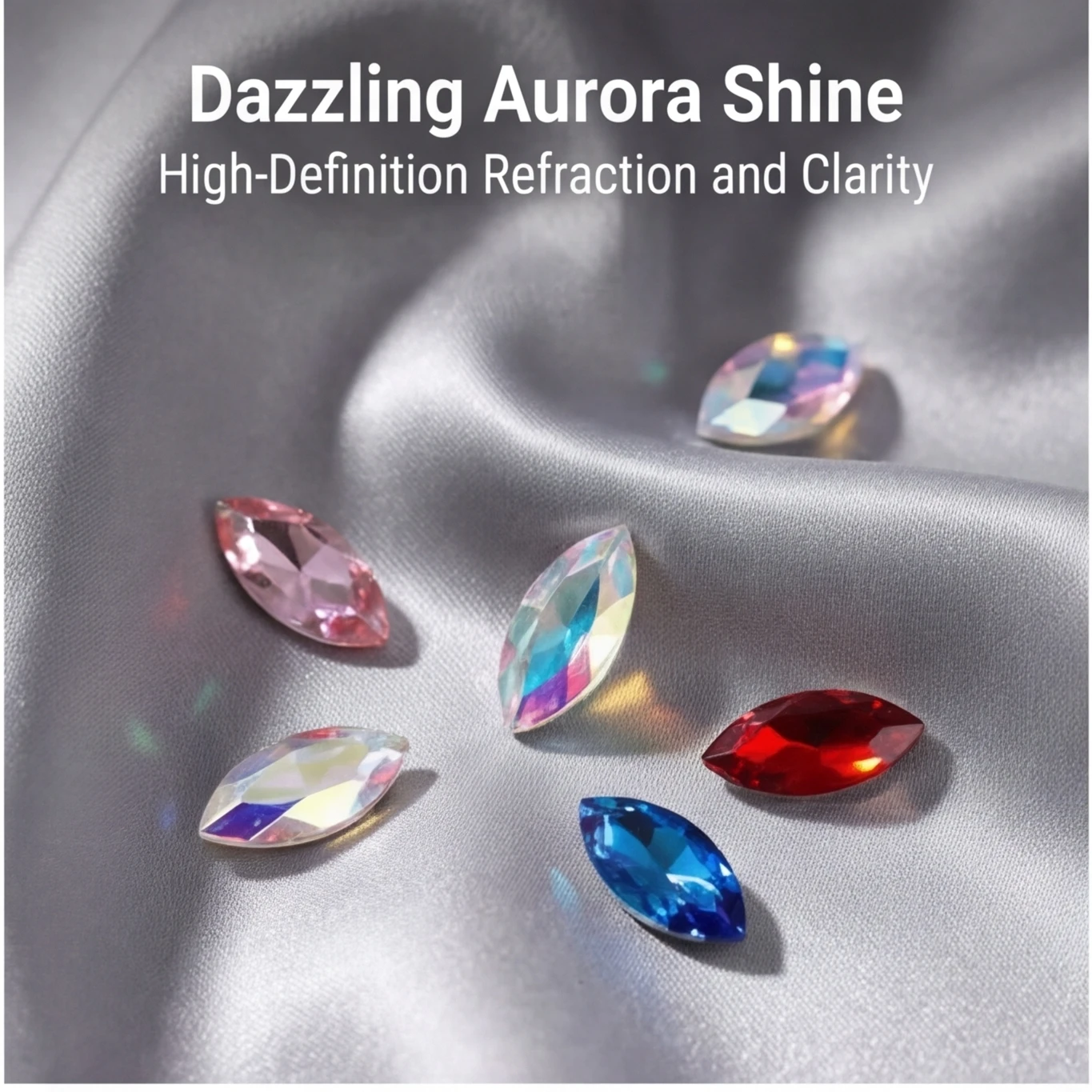 Dropping water Shaped 6 Colors Nail Art Rhinestone AB Rainbow Color Crystal Beads DIY Nail Art Decoration Accessories