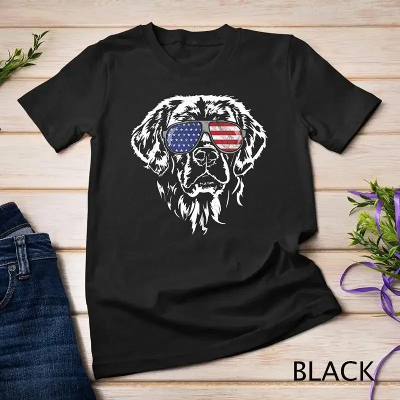 Proud Golden Retriever Flag Sunglasses T Shirt dog gift Unisex T shirt