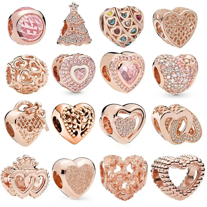 2024 New Heart Tree Charm Beads for Original Pandora DIY Bracelets for Women Bijoux Pulseras Jewelry Wholesale