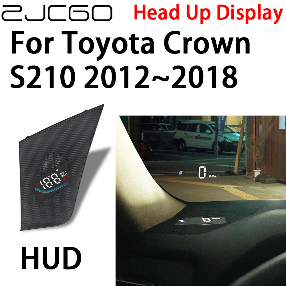 

ZJCGO Car HUD Head Up Display Speedometer Projector Alarm Electronic Accessories for Toyota Crown S210 2012~2018