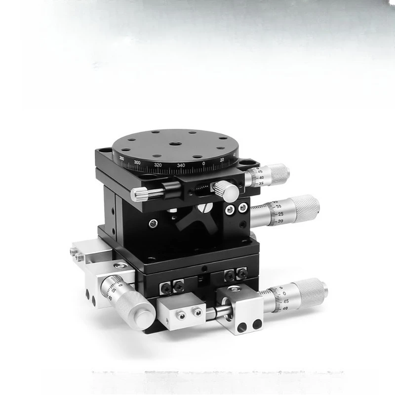 XYZR four-axis displacement platform manual translation table precision table fine-tuning optical slide table LT60/90/125