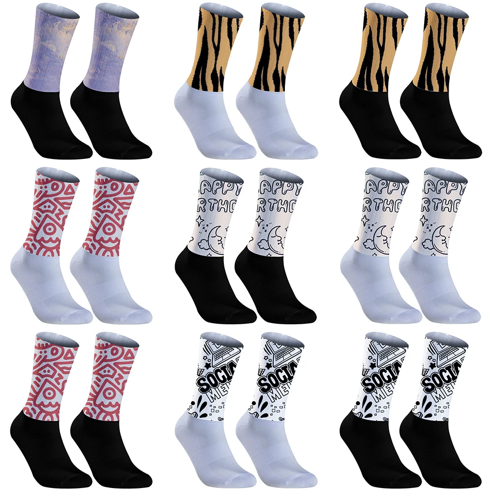 

2024 New Summer Cycling Socks Anti Slip Silicone Aero Socks Bicycle Sport Bike Socks