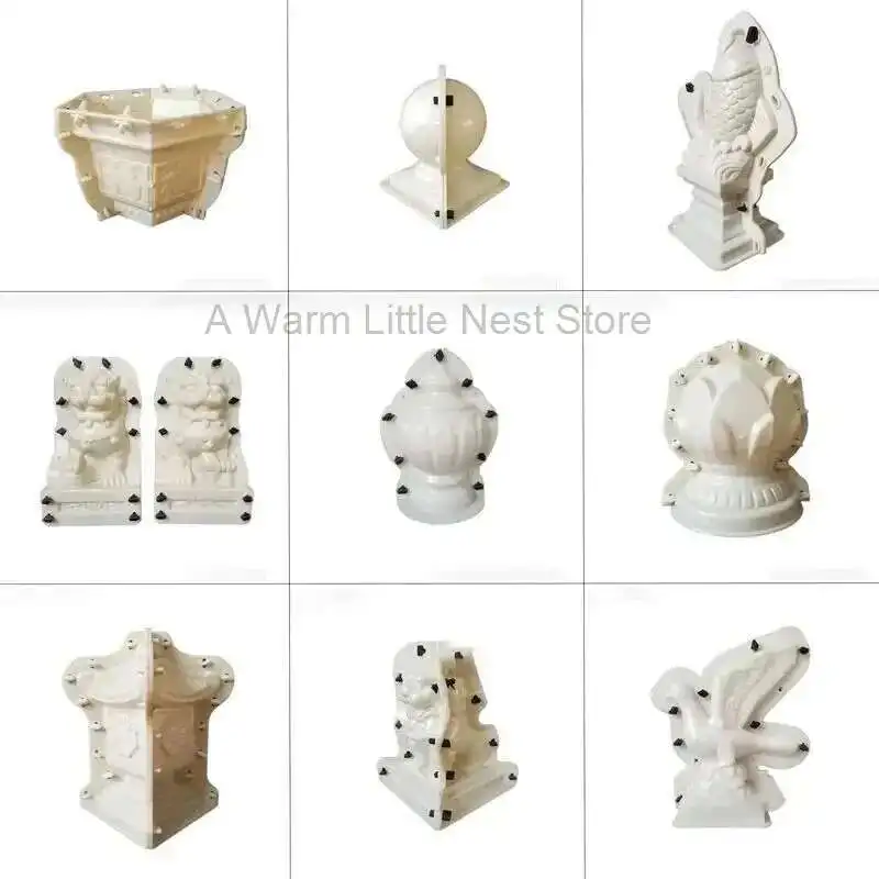 

European ABS Plastic Mold Outdoor Garden Building Concrete Lion Statue Molds for Home Villa Garden House Gates Decoration r