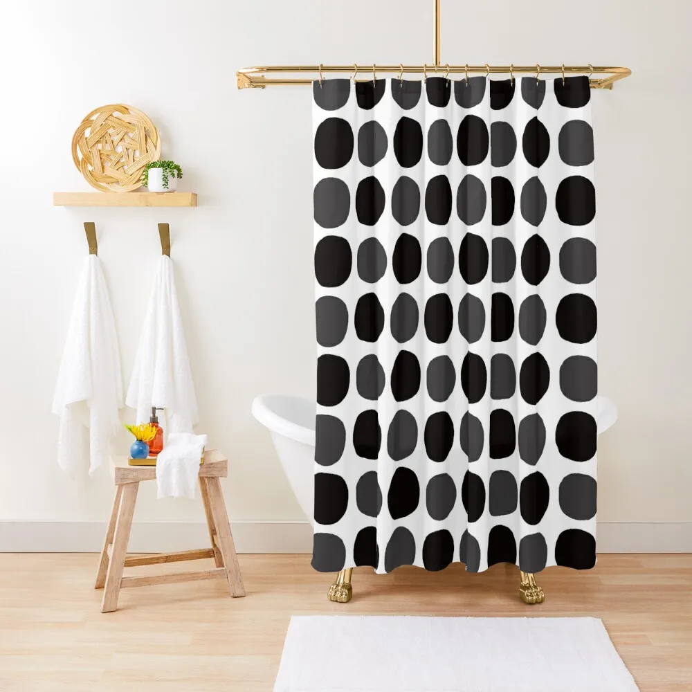 Dark charcoal grey gray and black dots Shower Curtain Elegant Bathroom Curtain