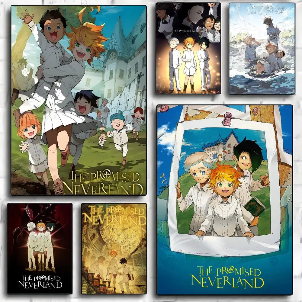 anime T-The Promised Neverland-D Poster Minimalist Wall Sticker for Cafe Office Bar Home Decor and Gift