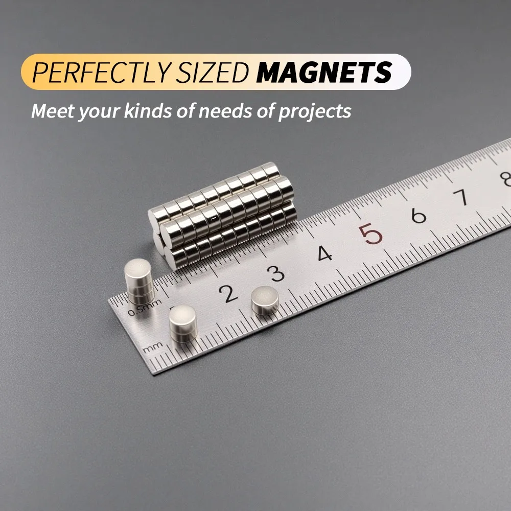 5x3mm Round Neodymium Magnets Small Strong N35 NdFeB Disc Magnets for Fridge DIY Craft Office & Tool Storage