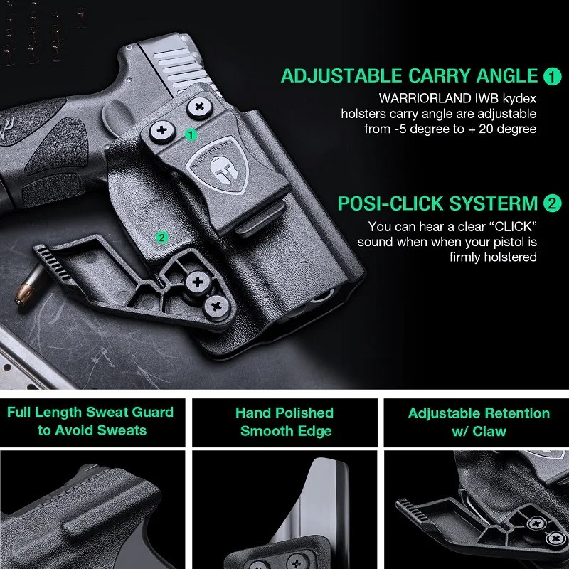 Imagem -05 - Iwb Kydex Coldre com Garra Fullsize M18 Compact Carry Outdoor Cases Warriorland Cases de Mão Direita se Encaixa Sig Sugar P320