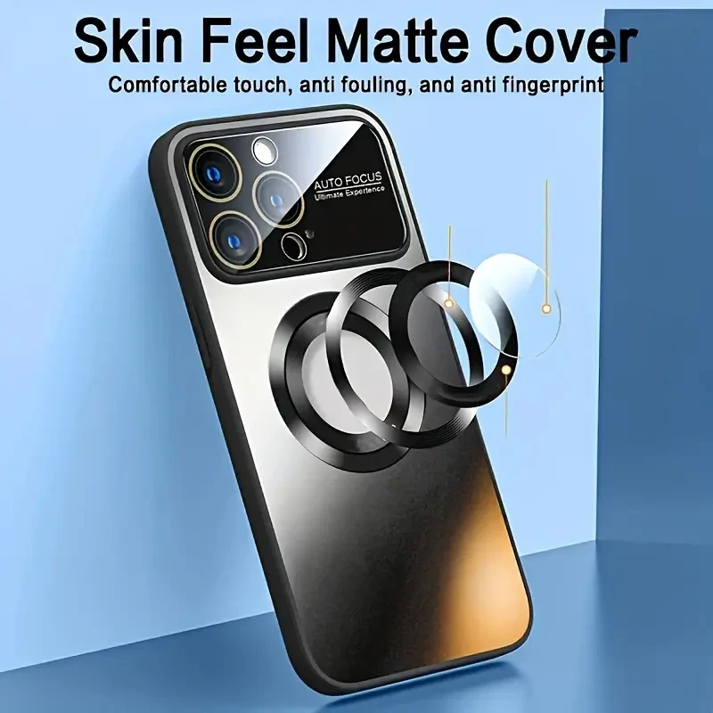 Neue Titan-Metallic-Farbe Magnetische Handyhülle für iPhone 18 17 16 15 14 11 13 12 Pro Max Matte Kabellose Lade-Schutzhülle – Detail 2