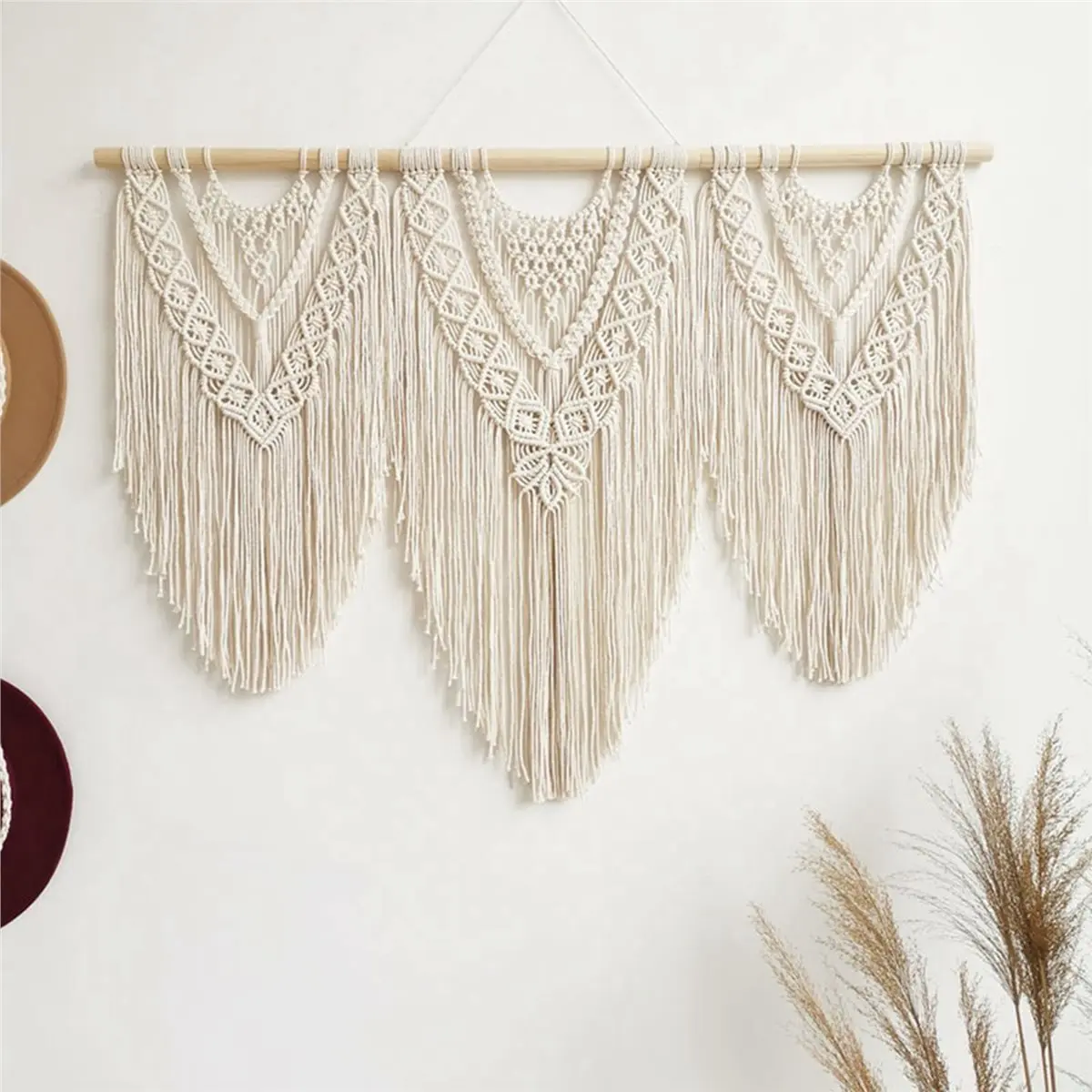 A56X 5X Macrame Wall Hanging Handwoven Bohemian Cotton Rope Boho Tapestry Home Decor
