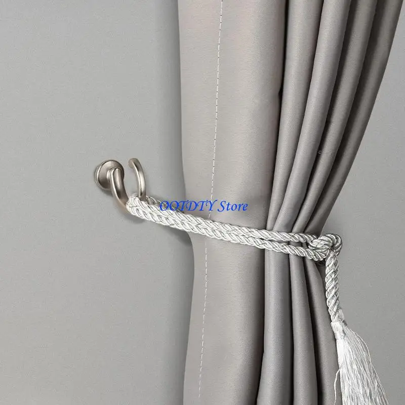 367A 2Pcs Curtain Tieback Hooks Heavy Duty Metal Ball End Tie Back Hooks Curtain Hook