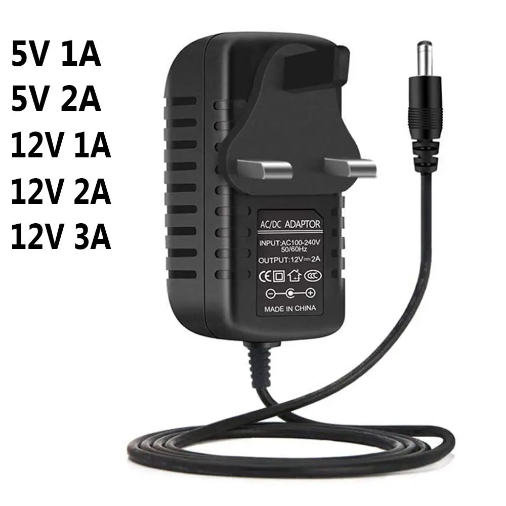 Safety 5V 12V 1A 2A 3A Mains Transformer 100-240V Charger UK Plug Power Supply AC/DC Adapter