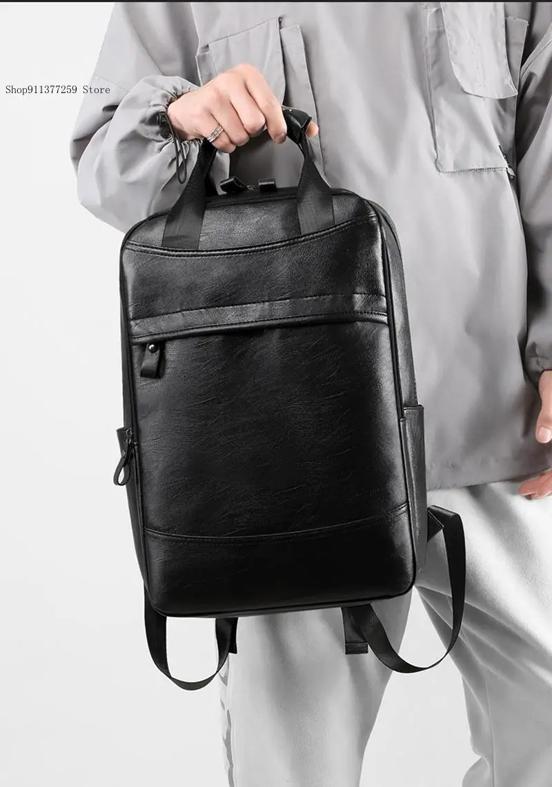 Executive Office Document Travel Laptop Office Business Shoulder Back Pack Men's Backpack Pu Leather Satchel
