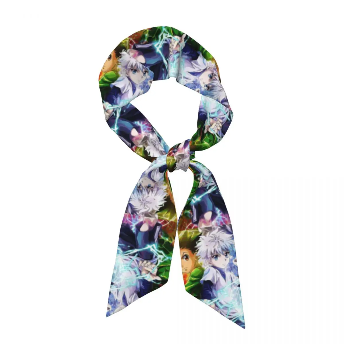 Anime Hunter X Hunter (11) Women Long Narrow Scarf Silky Skinny Scarf Multi-use Neck Head Wrap for Office Daily Party
