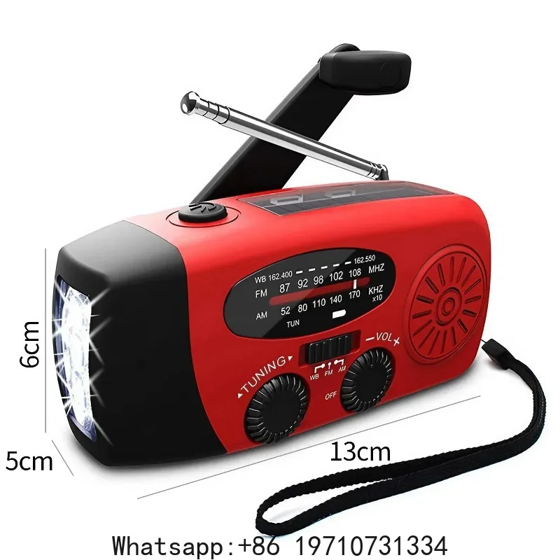 

2000mA Outdoor Emergency Portable Power Generation Disaster Prevention Solar Hand Crank Radio AM/FM Radio