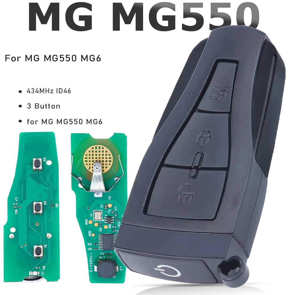 

KEYECU Smart Remote Car Key Fob 3 Buttons 434MHZ With ID46/PCF7941 Chip for MG MG550 MG6
