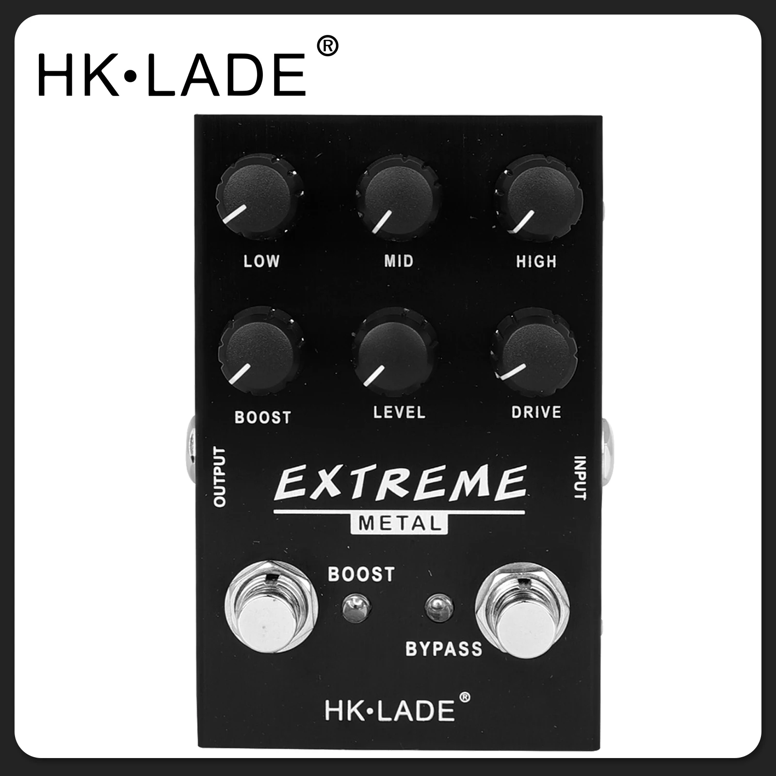

HK LADE Extreme Metal Pedal Effects Distortion Pedal High Gain Overdrive Pedal True Bypass Adjustable Knobs Guitar Accessories