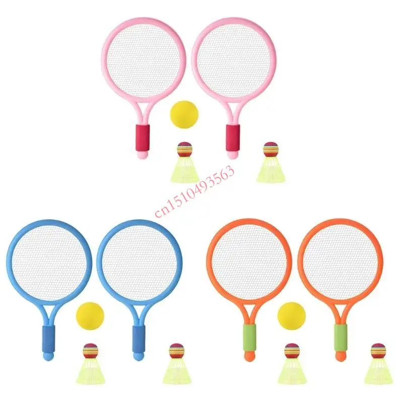 

Kid Tennis Racket Set with Tennis and 2 Shuttlecocks for Boy Girl Toddler 3-12 448C
