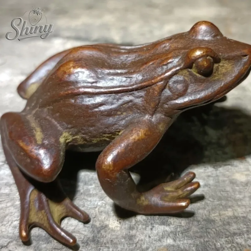 

Solid Copper Frog Ornaments Antique Collection Bring You Wealth Living Room Fish Tank Decoration Tea Pet Handicraft Gift