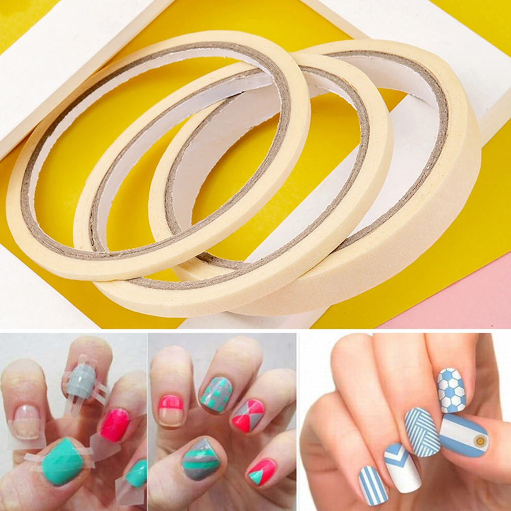 

18 Rolls Nail Art Tape 3mm 5mm 12mm Black White Textured Paper Manicure Polish Decorative Adhesive DIY Salon Use
