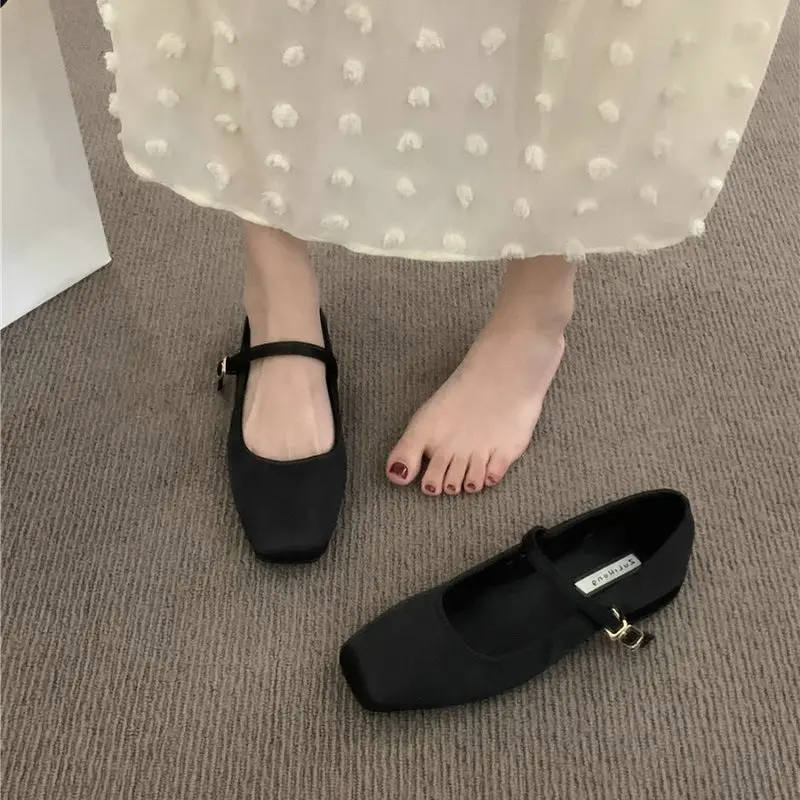 여성용 플랫 슈즈, 빈티지 메리 제인 슈즈, 빅 사이즈 42 43 44 여성용 로퍼, 2025 용수철 가을 신상 용수철