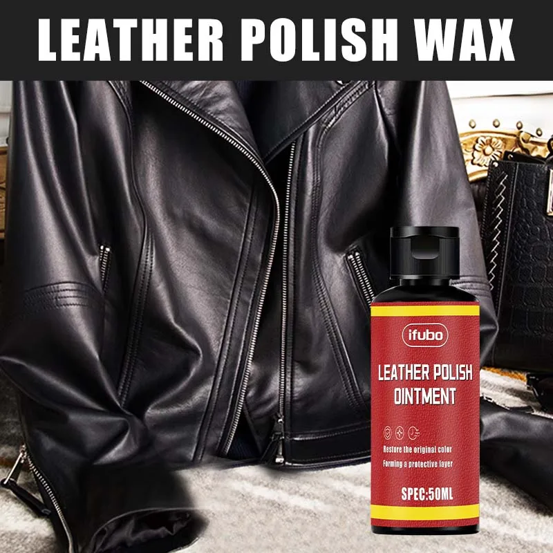 IFUBO 50ml Premium Leather Polish Wax - Faded Leather Restorer Shine Revitalizer Easy Application for Optimal Protection