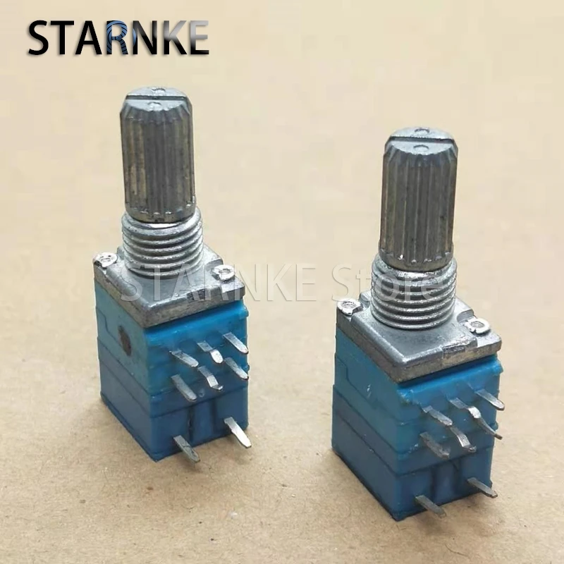 2PCS RV097 Potentiometer Dual 8Pins With Switch Audio / Amplifier B50K Sealed Potentiometer Handle Length 15MM