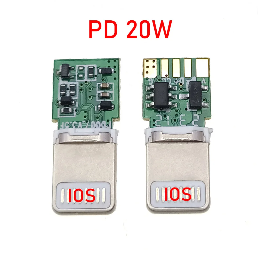 Conector USB de enchufe macho de 16P, convertidor adaptador de tipo soldadura de autorreparación DIY para cable de datos de carga rápida IOS Lightning PD20W, 10 Uds.