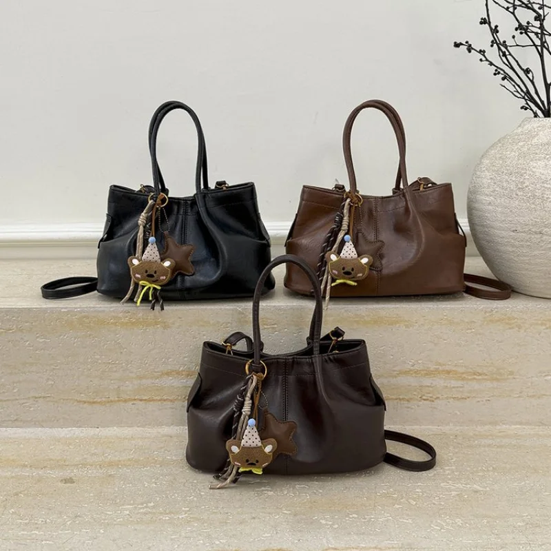 

Luxury Ladies Casual Simple Leather Crossbody Bag Trendy Commuter Classic Elegant Women's Fashionable Vintage Shoulder Bag