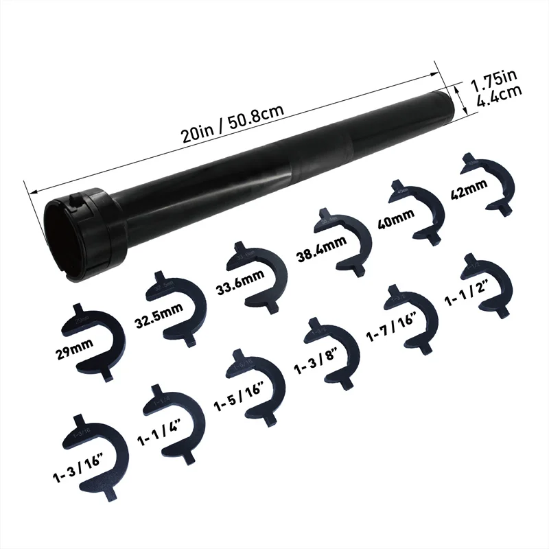 Goswift 13 pçs kit de ferramentas de instalação e remoção de haste de laço interno kit com 12 adaptadores crowfoot para a maioria dos carros