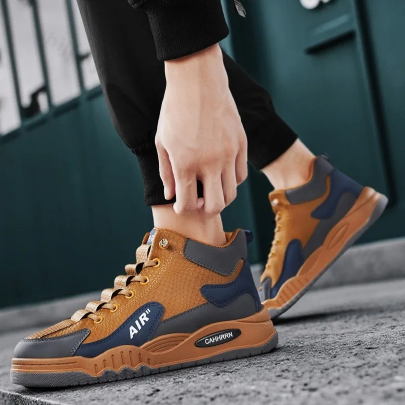 الرجال أحذية عالية الجودة 2025 الخريف الشتاء جديد خمر منصة عدم الانزلاق أحذية رياضية الارتفاع زيادة الراحة مقاومة للاهتراء حذاء كاجوال #1