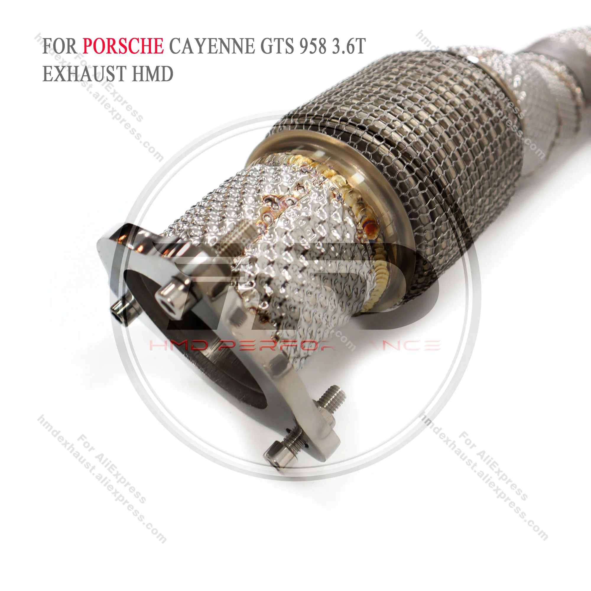 

High Quality Resonant Tube For Porsche Cayenne GTS 958 3.6T Stainless Steel Heat Shield High Flow Performance Exhaust System HMD