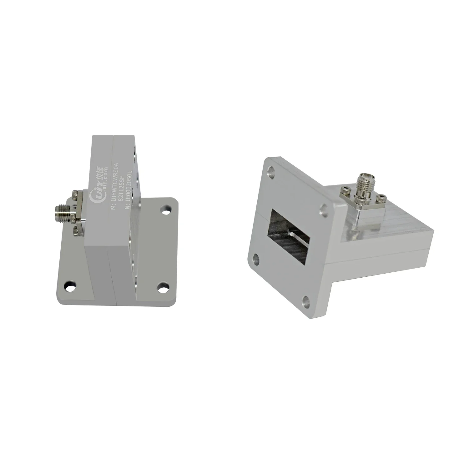 RF Modules 8.2 to 12.5GHz Waveguide with WR90 Flange to coaxial Adapter Right Angle 90