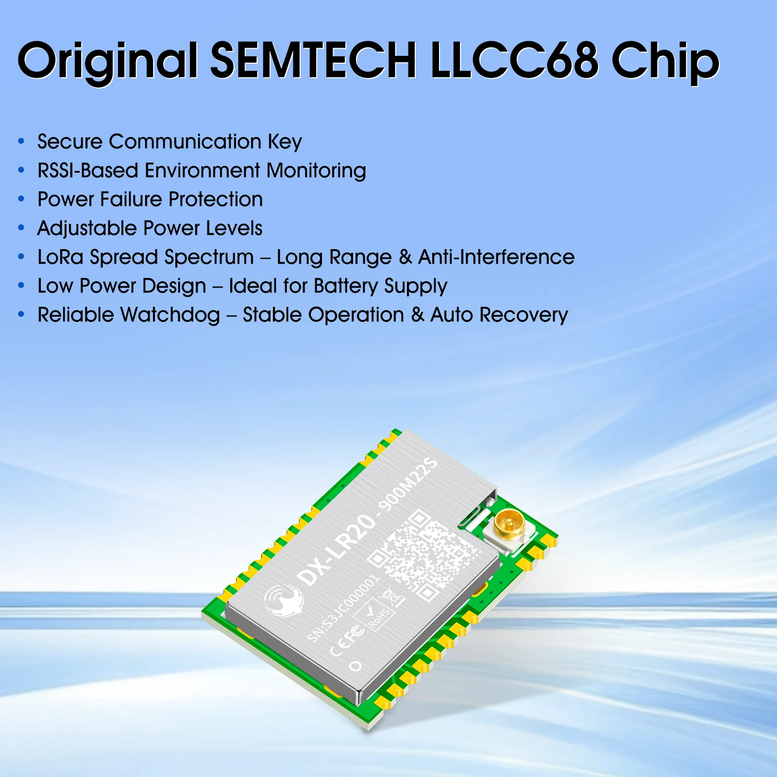 DX-LR20 Semtech LLCC68 8KM Communication LoRa Module 433/470Mhz