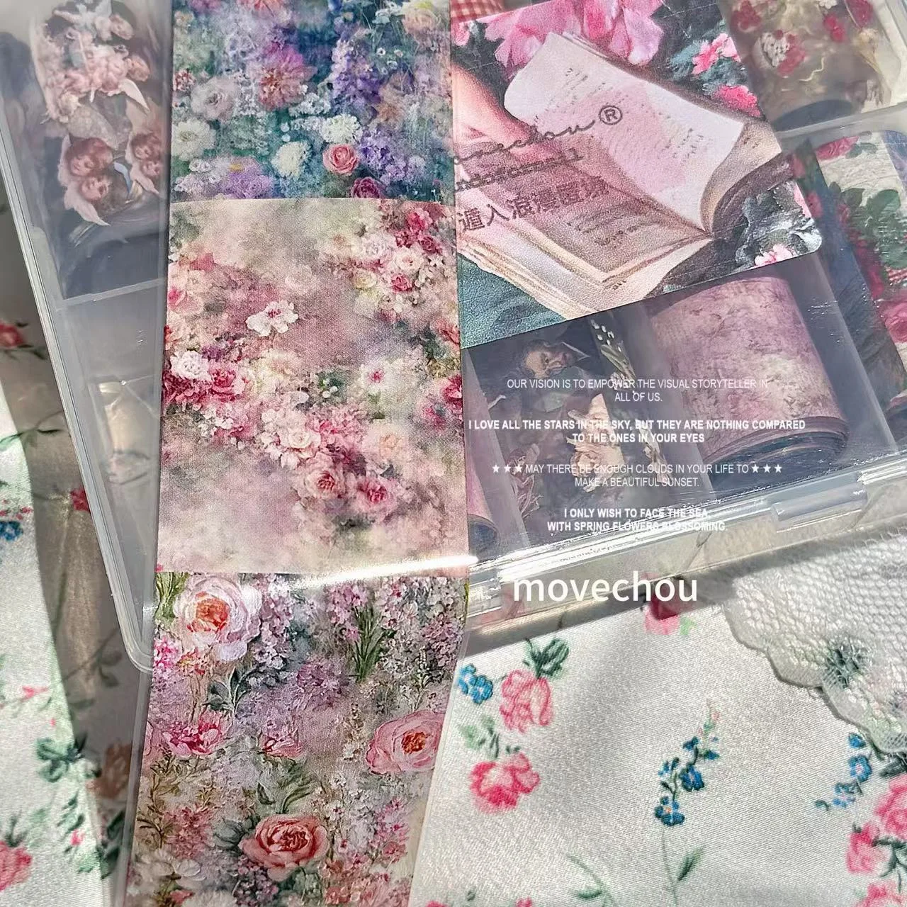 1 Box Blumen-Nagelfolien für Transferpapier, Florale Slider, Engel- und Schmetterlings-Nagelwraps, Schwan-Barock-Nagelkunst-Dekorationen – Detail 5